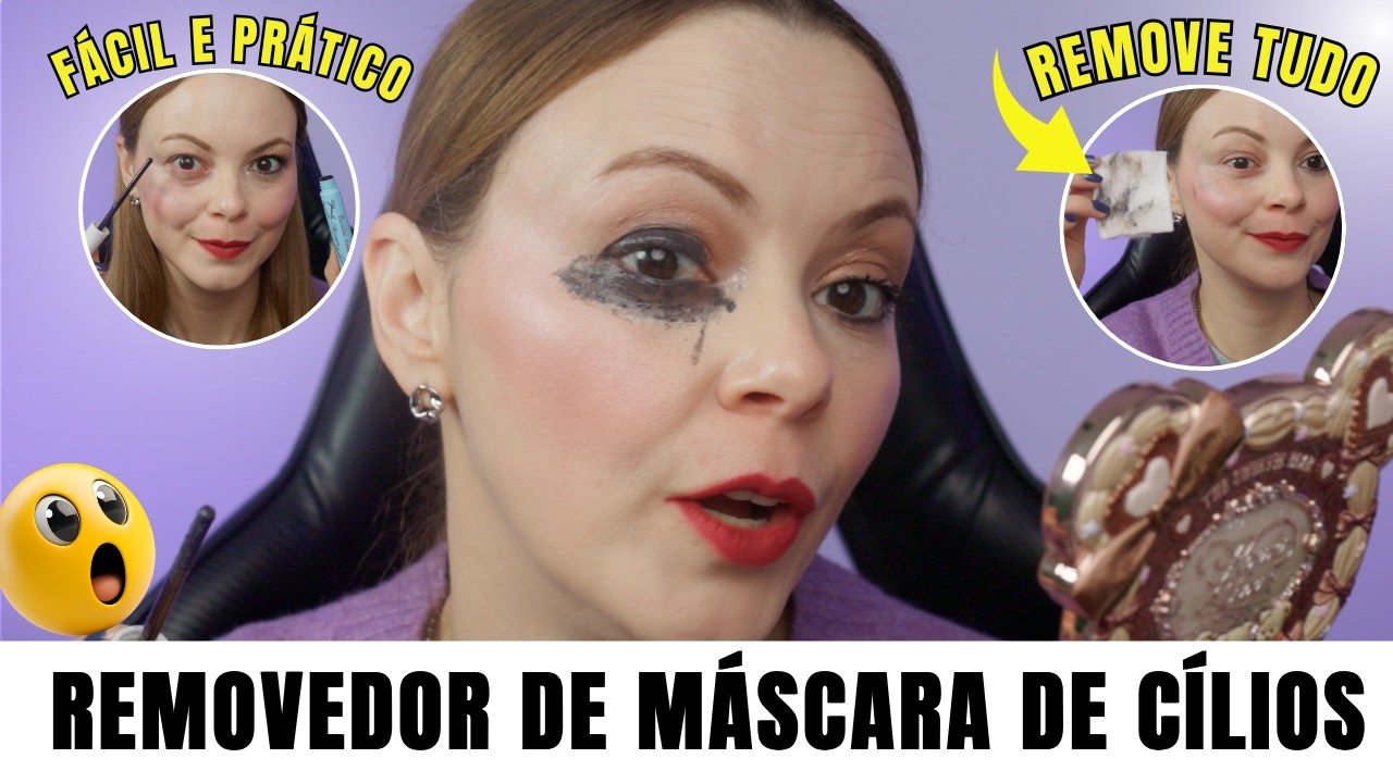 Como REMOVER MÁSCARA DE CÍLIOS à Prova D'água | Resenha Removedor KISSME😮