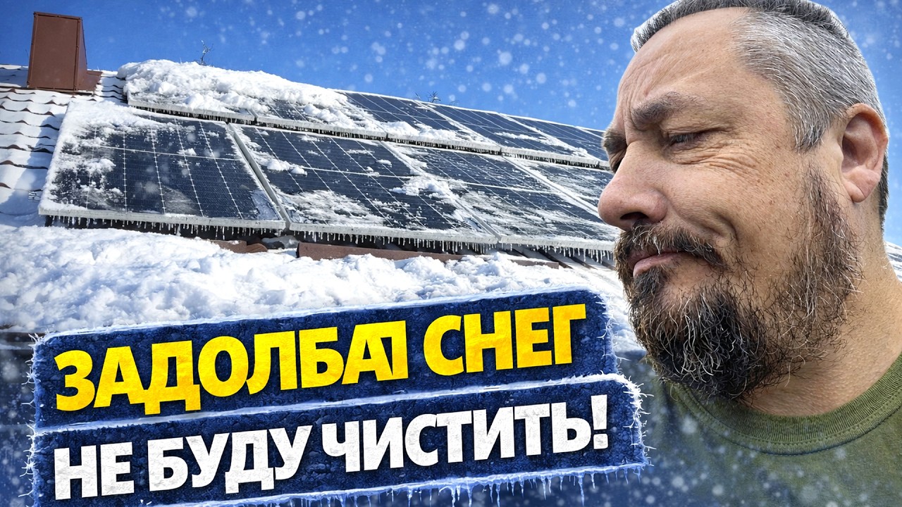 СНЕГ на СОЛНЕЧНЫХ ПАНЕЛЯХ! Чистить каждый раз?
