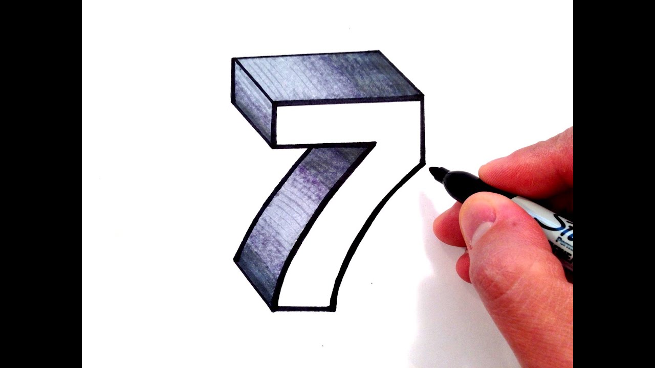How to Draw the Number 7 in 3D