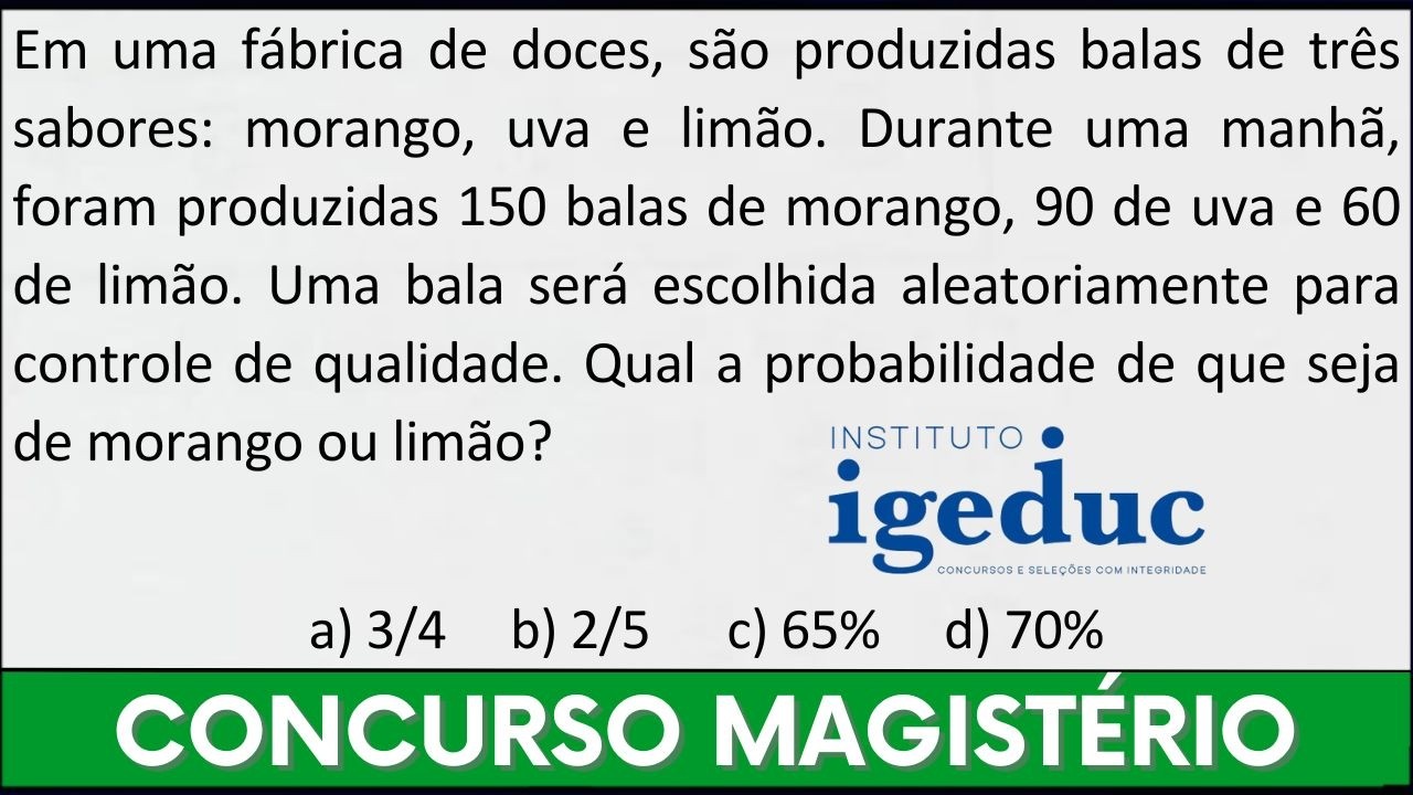 Faça PROBABILIDADE em 2 minutos na Prova da Banca IGEDUC