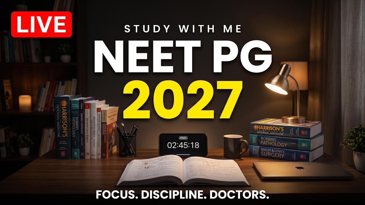 NEET PG 2027 Study With Me 🔴 | Day 30 : Pharmacology | Pomodoro 60 & 10 | 12 Hr Live Focus