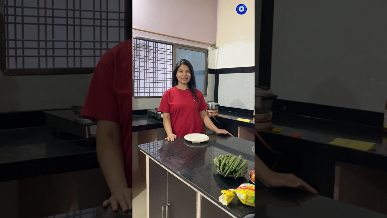 Aj hum bnayge humare nay kichen me khana🥘 #recipe #food #bhindi #lunch #cooking #shorts #ytshorts