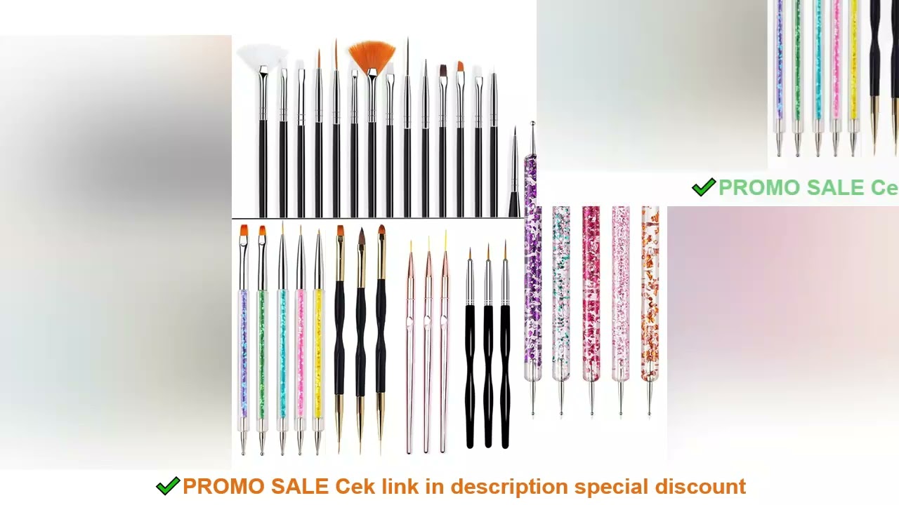 5/20Pcs Nail Art Brush Design Tip Painting Drawing Carving Dotting Pen FlatFan Liner Acrylic Gel UV