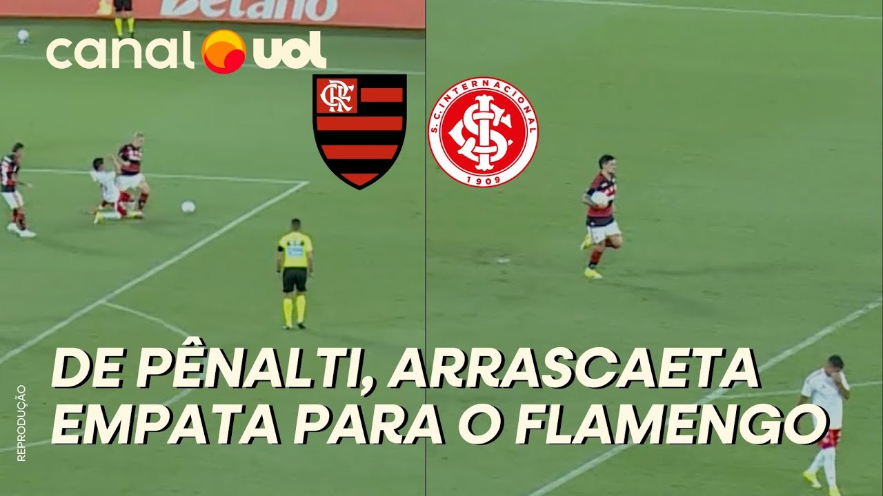 GOL DO FLAMENGO! DE P&Ecirc;NALTI, ARRASCAETA EMPATA PARA O FLA CONTRA O INTERNACIONAL; VEJA