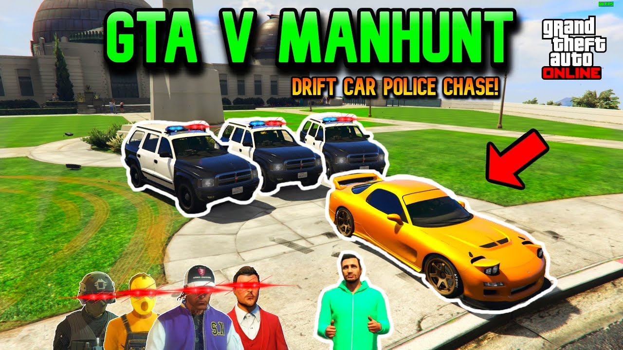 GTA V MANHUNT | RX-7 POLICE CHASE