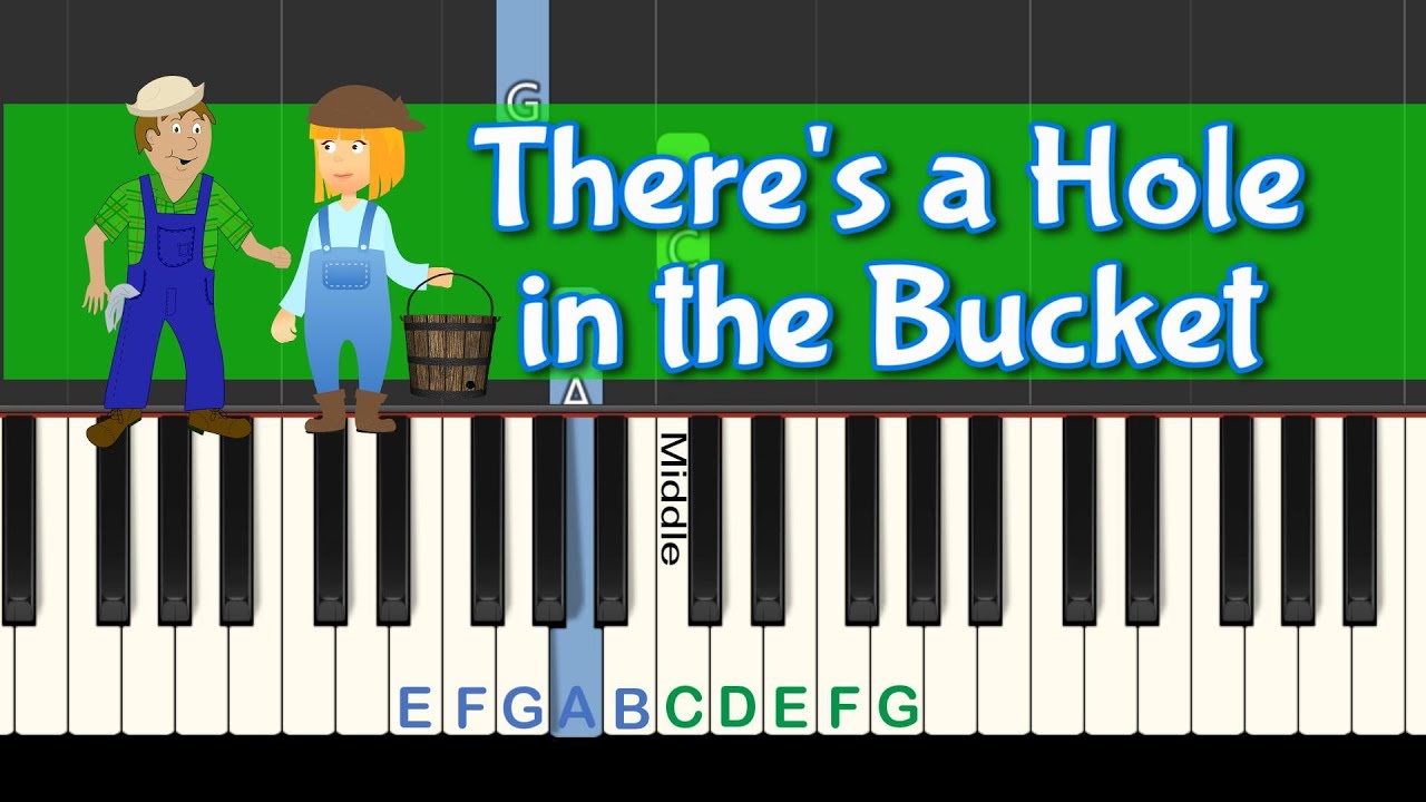 There's a Hole in the Bucket: easy piano tutorial + sing along