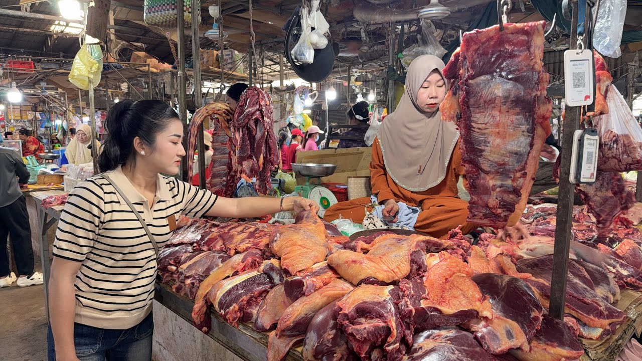 Market show: Buy beef for cooking | Beef curry eat with bread