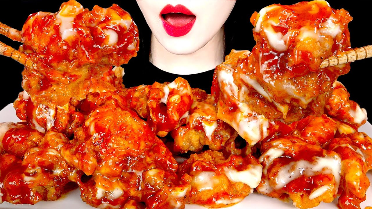 ASMR SWEET SPICY FRIED CHICKEN 처갓집 슈프림양념치킨 먹방 MUKBANG EATING SOUNDS 咀嚼音 | ZOEY ASMR