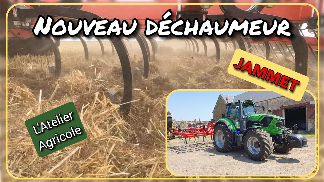 🟢 Le Deutz 6215 TTV bien occupé avec mon nouveau déchaumeur Jammet 6m 😎