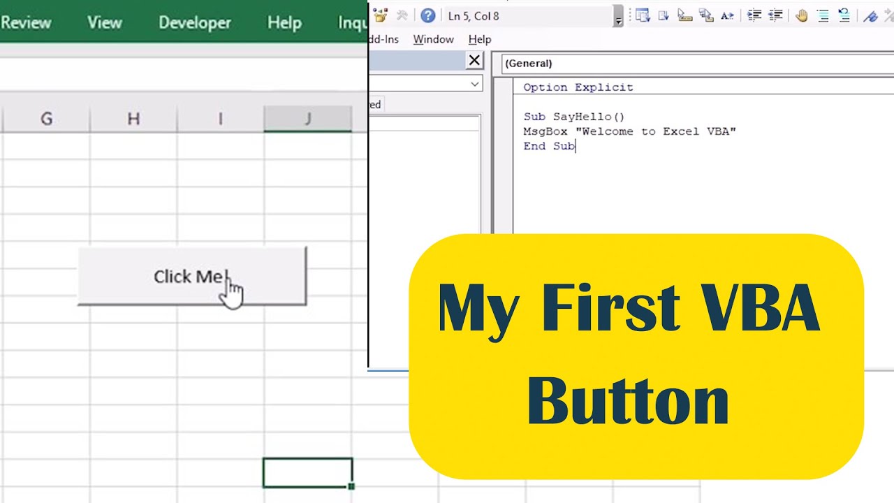 Your First Excel VBA Program (Button + Message Box)
