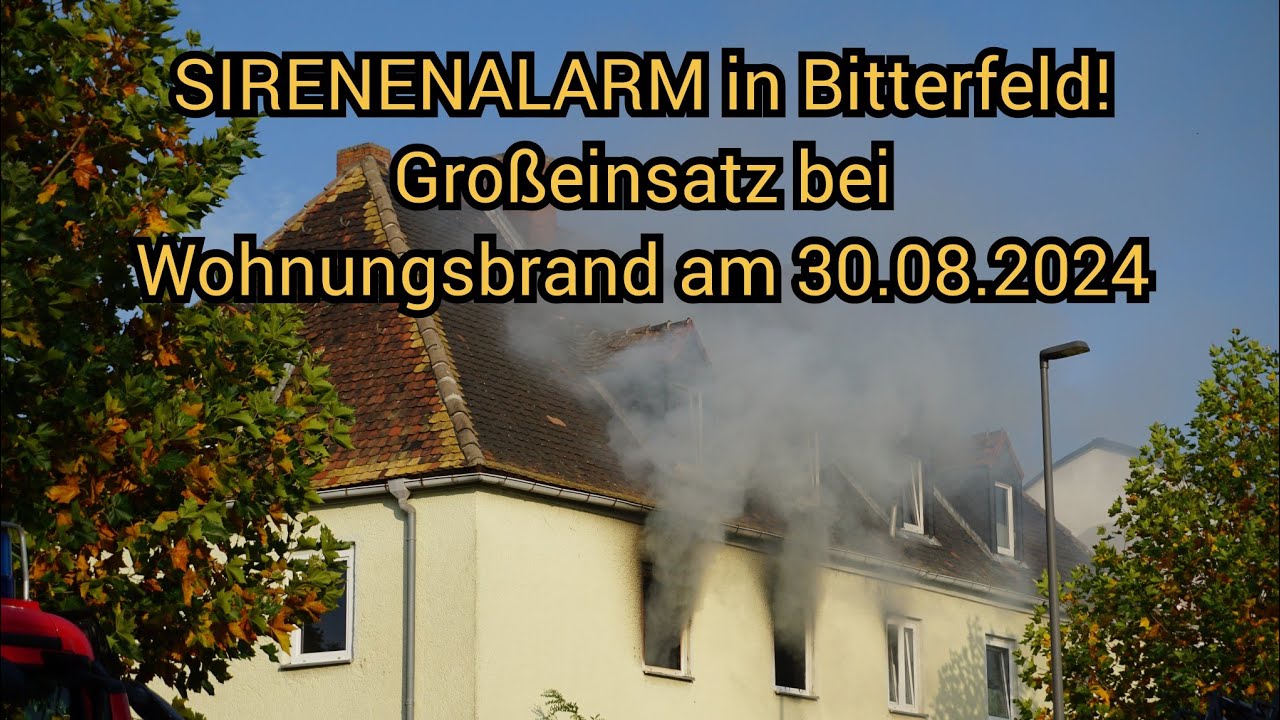 SIRENENALARM in Bitterfeld! Großeinsatz bei Wohnungsbrand mit Sirenenalarm in Bitterfeld am 30.08.24