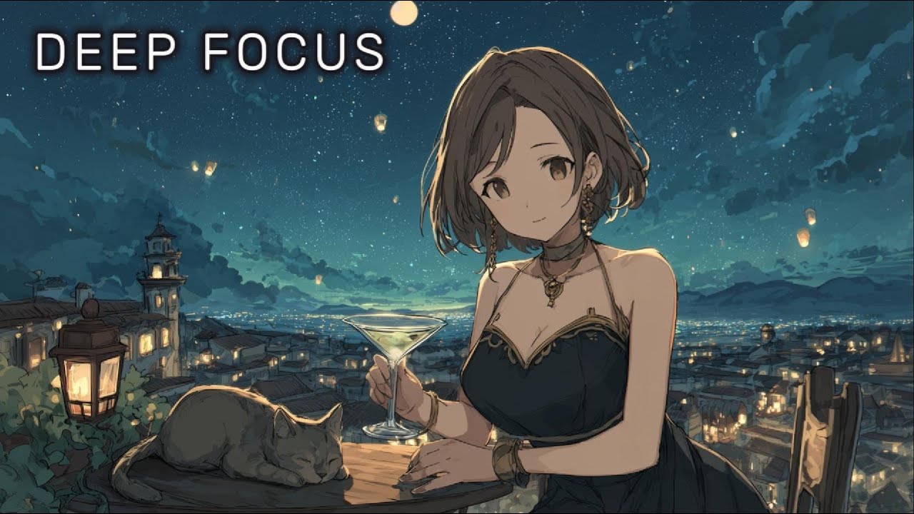 Deep Focus Music for Sleep & Study (3 Hours) | Rooftop Lights Above the Quiet City