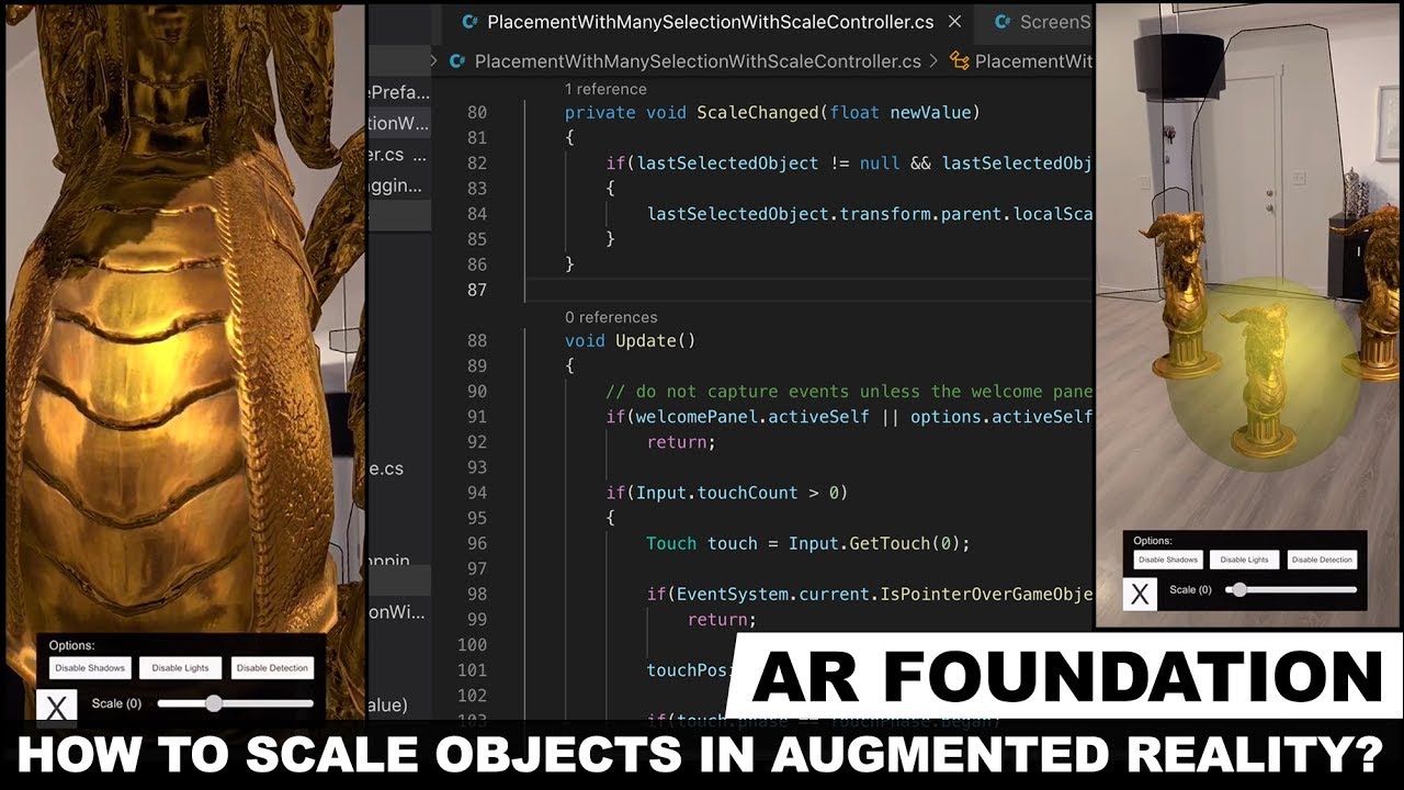 Unity3d with AR Foundation - How To Scale Objects In Augmented Reality ?
