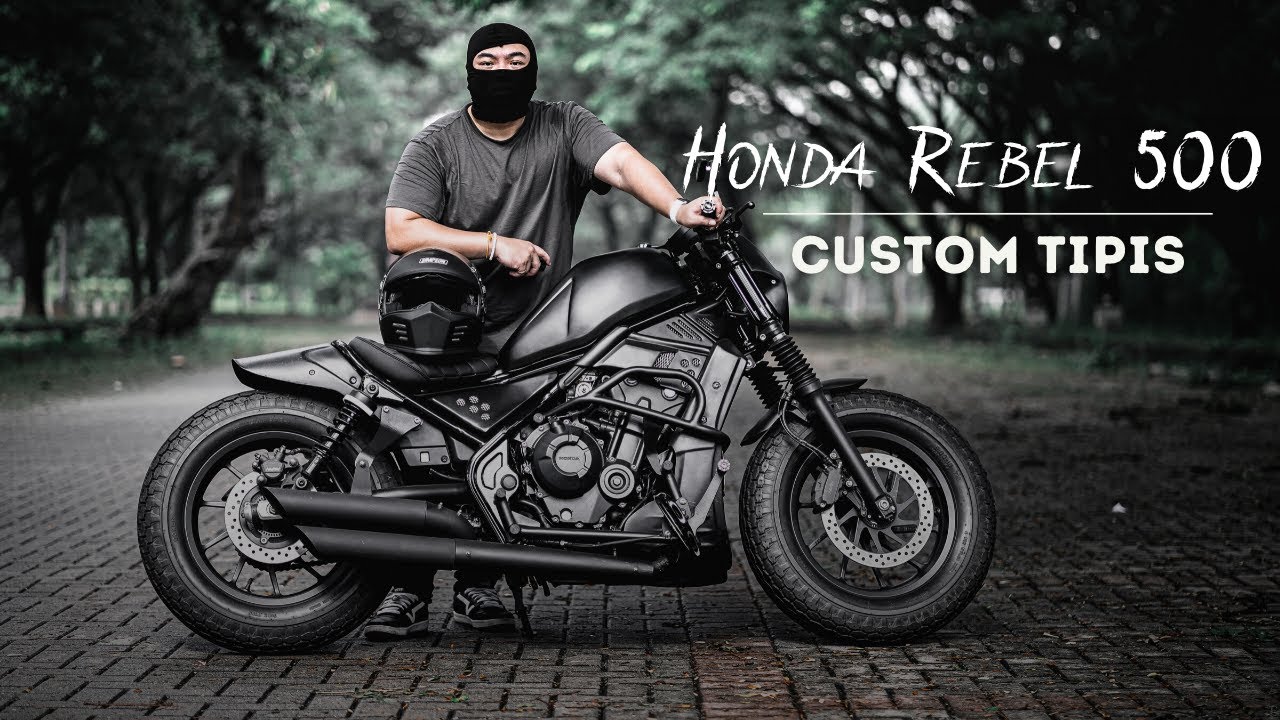 Cara Motor Honda Rebel 500 di Custom tipis
