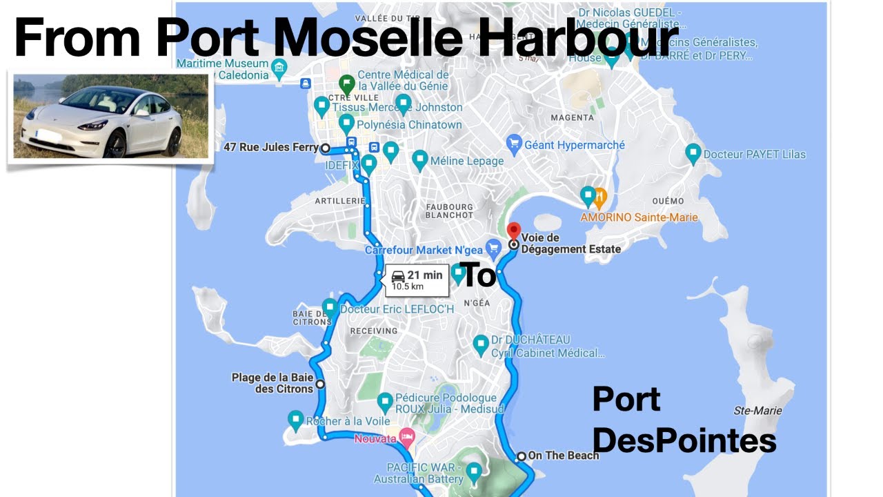 Driving 🏝️New Caledonia🏝️: Port MOSELLE to Port DESPOINTES.