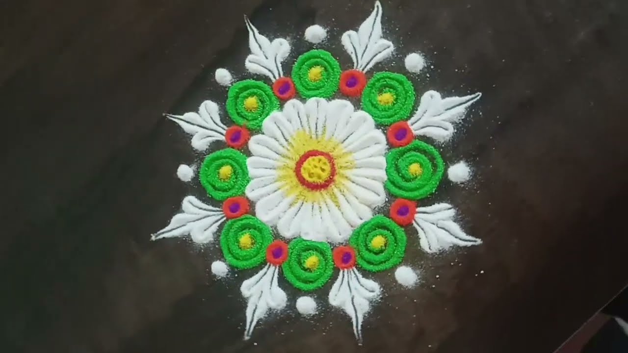 दररोज देवासमोर काढण्याकरिता छोट्या रांगोळ्या | Daily Small and Easy Flower Rangoli Design