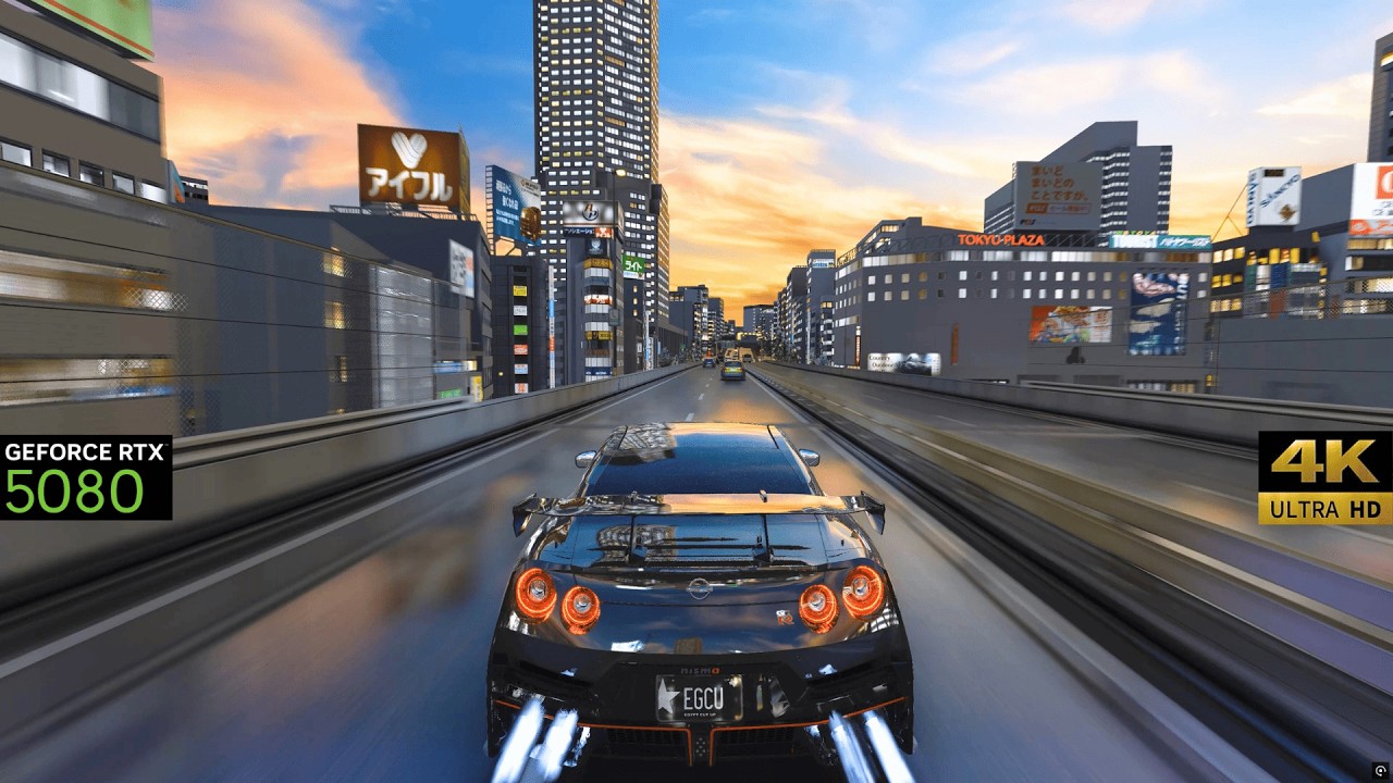 Nissan GT-R R35 [4K 60fps]  Tokyo Highway No Hesi & Police Chase  Assetto Corsa 首都高