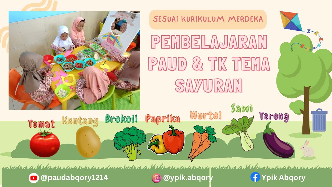 Pembelajaran PAUD dan TK Tema Sayuran sesuai kurikulum Merdeka menggunakan metode Loosepart