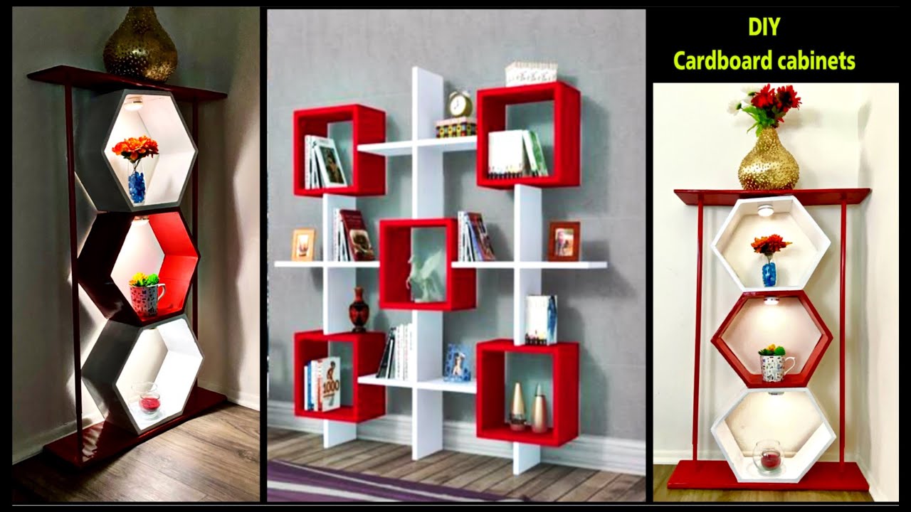 ❣️DIY CARDBOARD CABINETS WITH LIGHTS❣️ | ART  AND CRAFT | Diy crafts | Fashion pixies