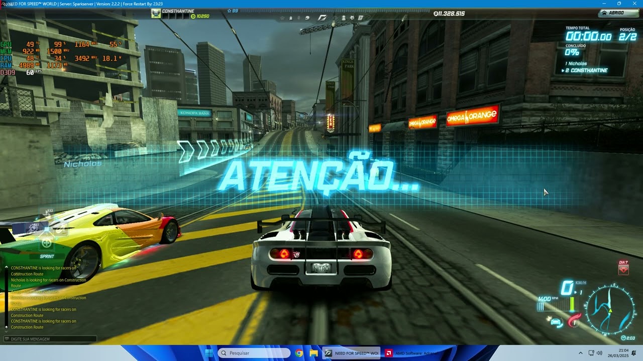 Need for Speed World jogando com Mclaren F1 Server Spark
