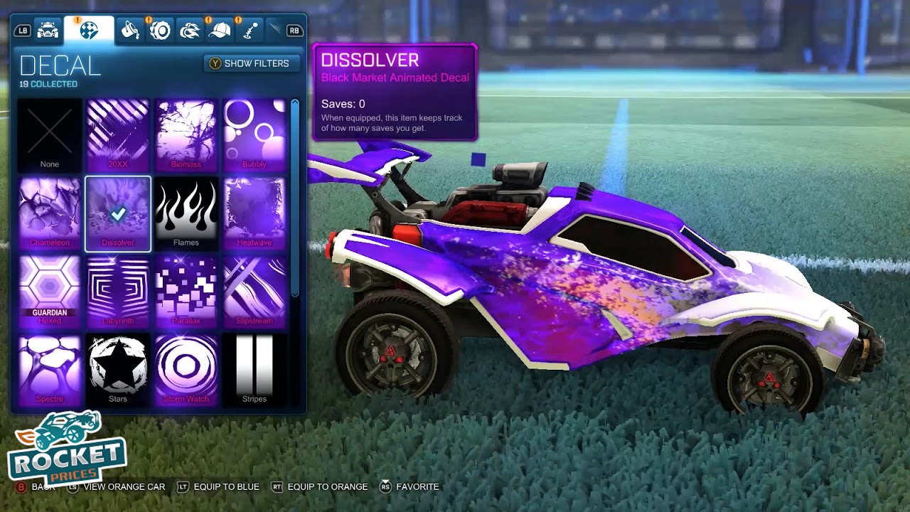 All 14 Rocket League Mystery Decals Showcase - Black Market Decals On Octane