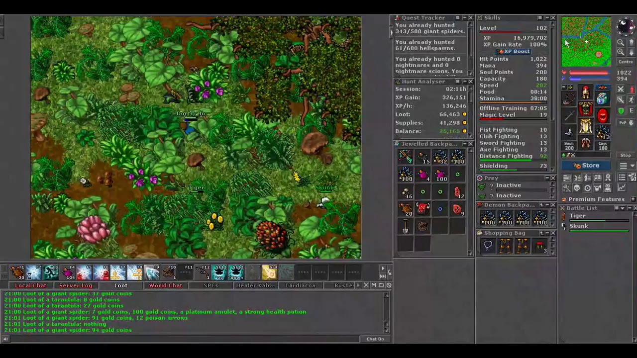 TIBIA - RP 100+ GS Port Hope - prey loot 40%