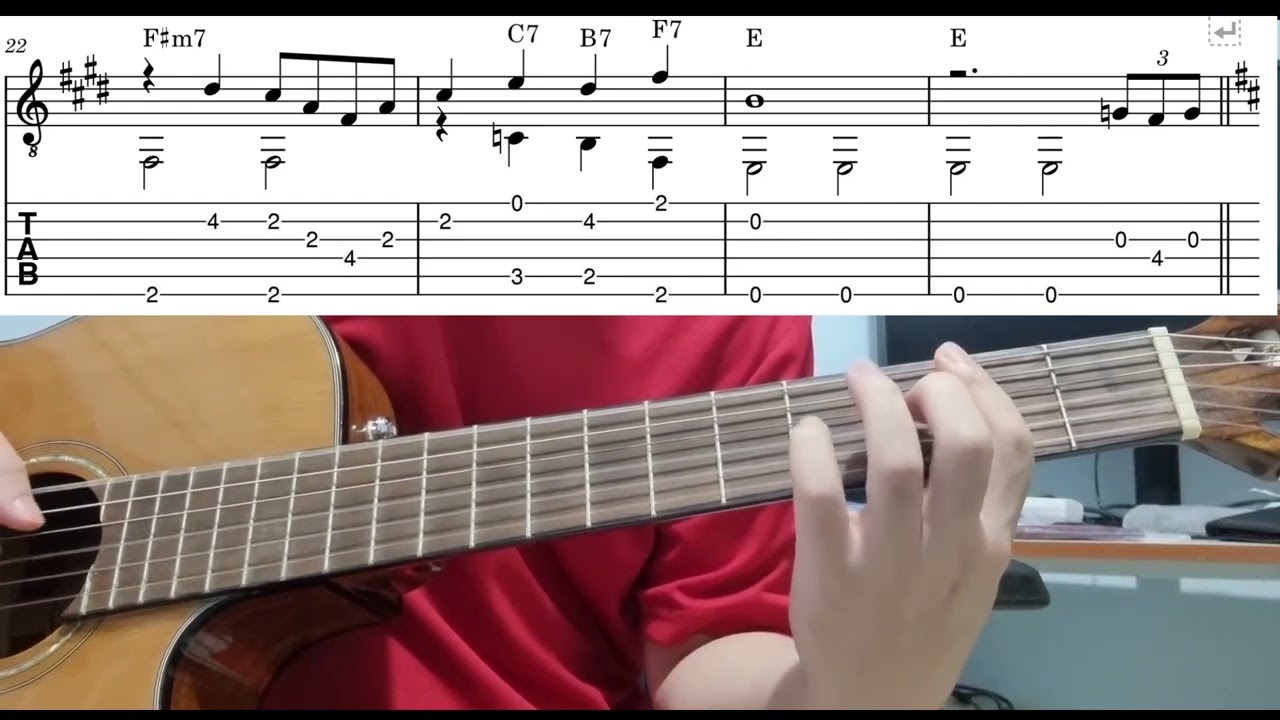 Sleigh Ride - Easy Fingerstyle Guitar Playthrough Tutorial With Tabs