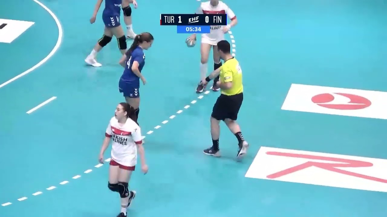 U17 Kızlar Avrupa Hentbol Şampiyonası yarı final maçı Türkiye 26 - 25 Finlandiya