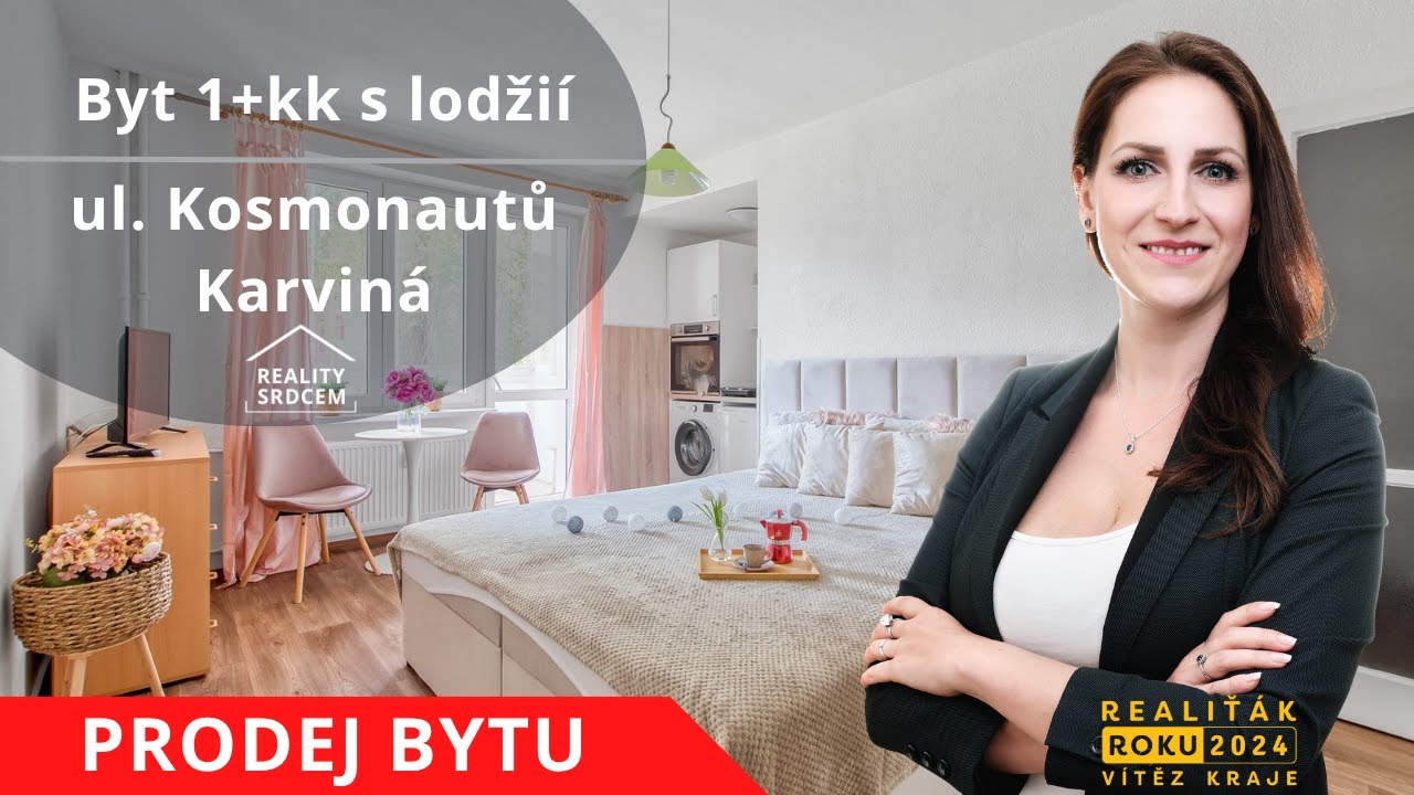 Prodej družs. bytu o velikosti 1+kk+lodžie/28 m2 na ul. Kosmonautů, Karvin&aacute;