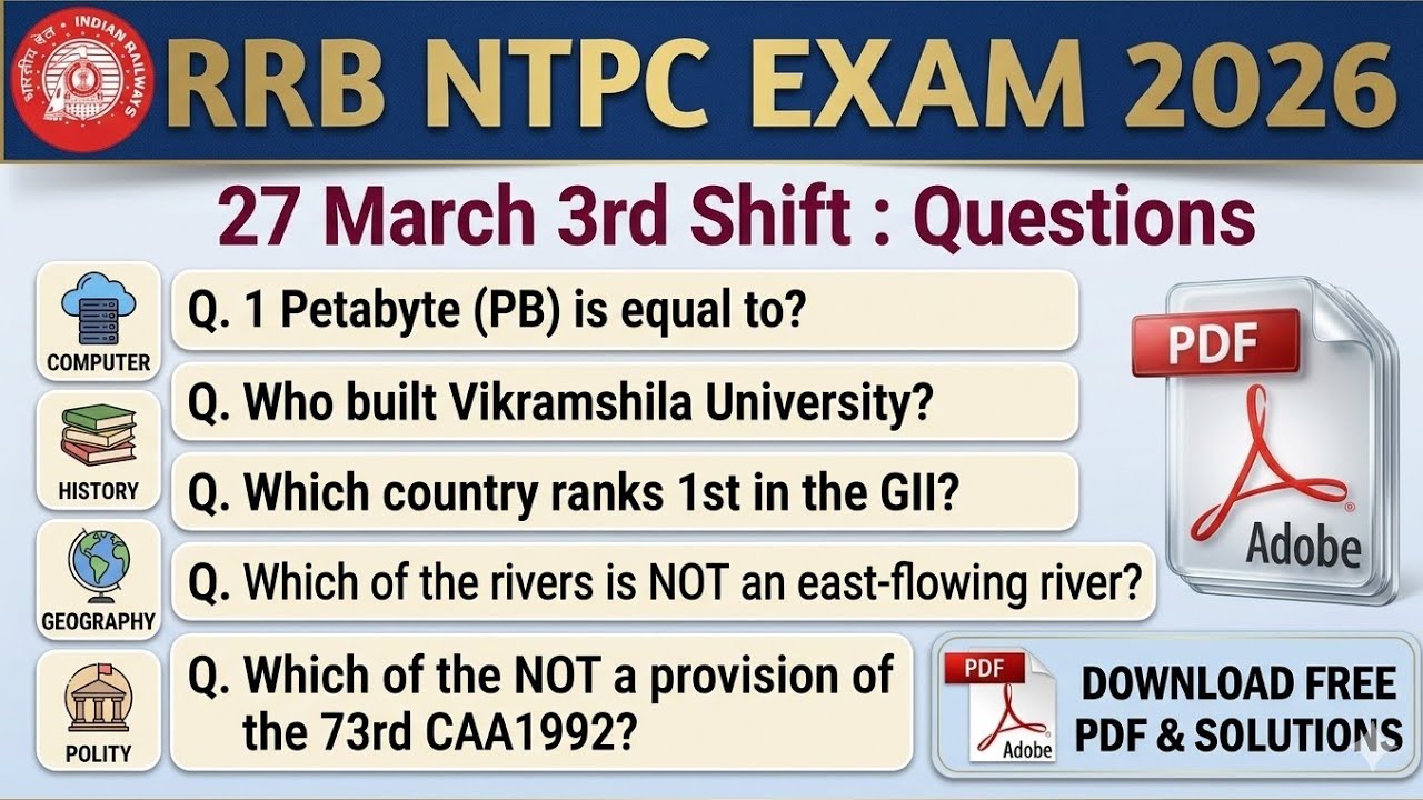 RRB NTPC 27 MARCH 3RD SHIFT ANALYSIS | RRB NTPC 3RD SHIFT ANALYSIS TODAY | NTPC GRADUATE REVIEW 2026