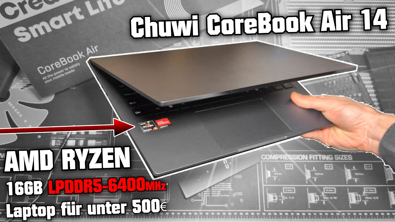 Chuwi CoreBook Air 14 😍 Thin and Light Laptop mit AMD RYZEN APU & 16GB LPDDR5-6400MHz für unter 500€
