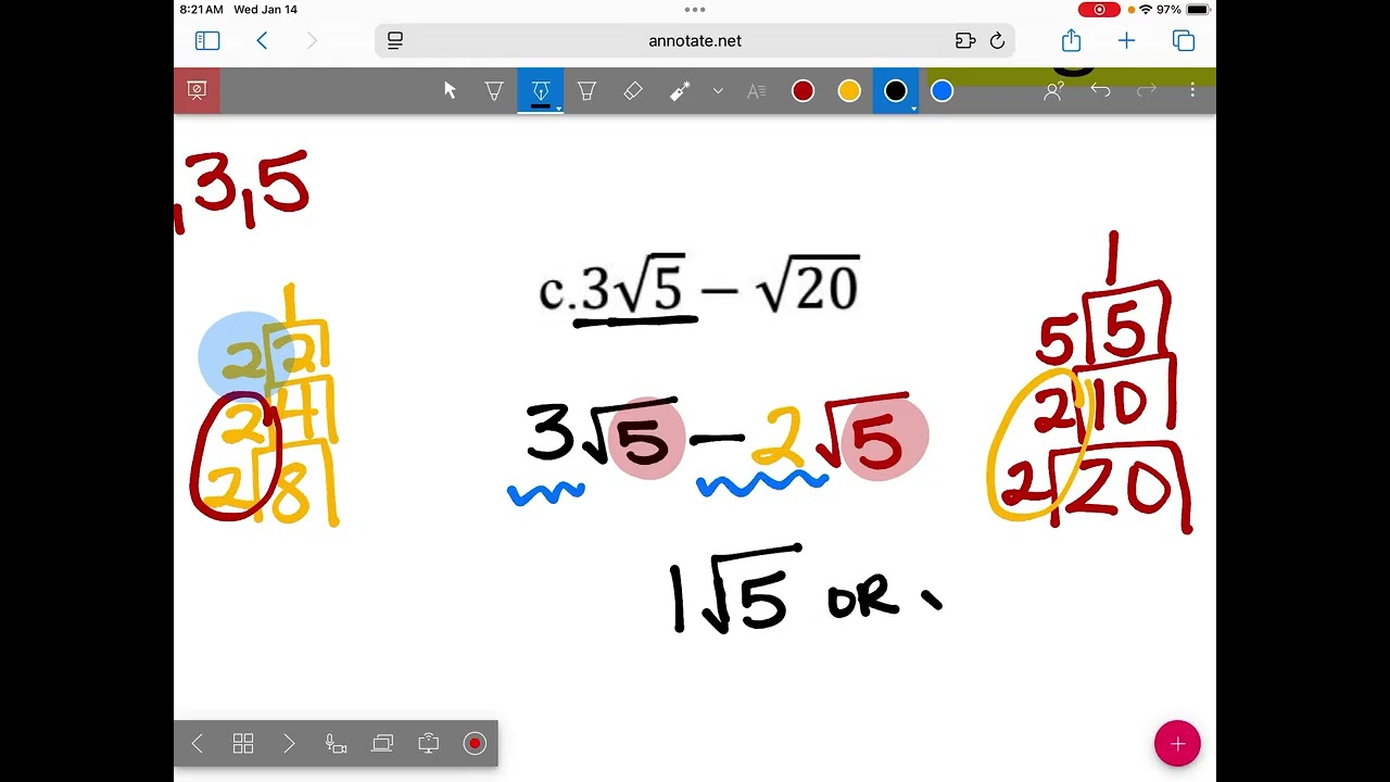 1/14 IM3 4.4 add and subtract square roots 