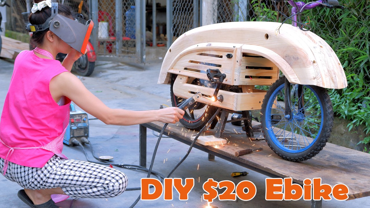 Genius Girl Reveals $20 DIY Wooden Ebike Secret