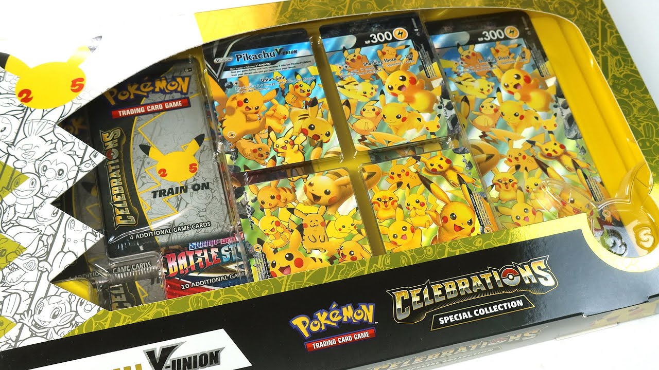Opening Pokemon Cards box - Pikachu V-Union Celebrations Special Collection