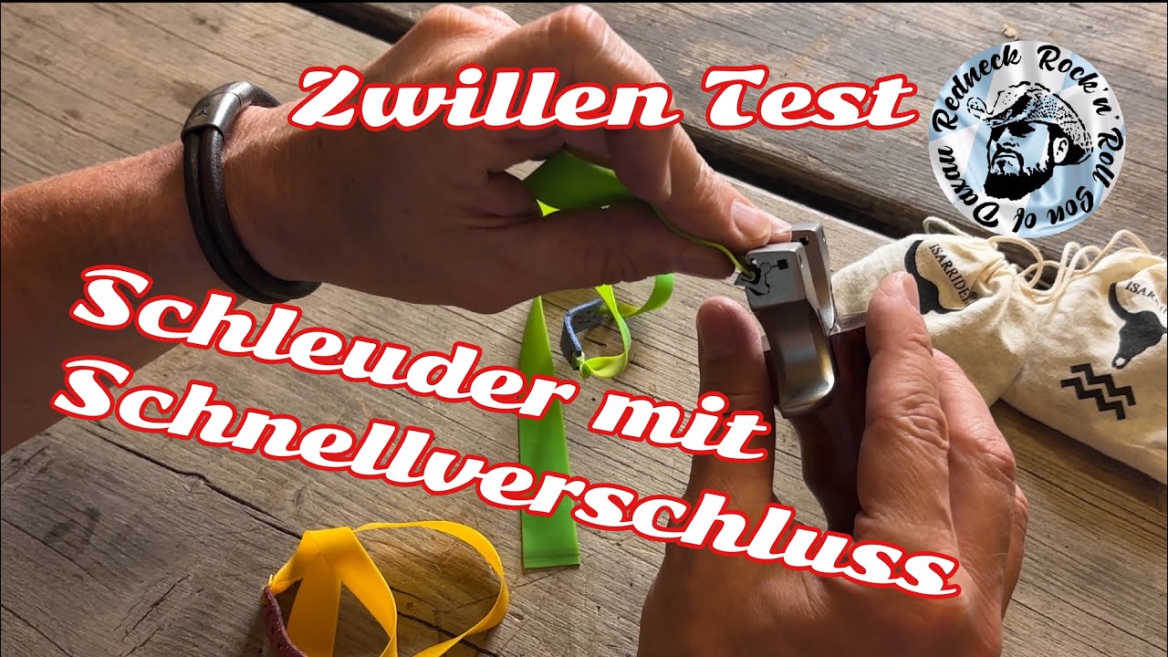 Edelstahl Zwille Curved-Striker mit Schnellspannvorrichtung im Test, von Steinschleuder-profi.de