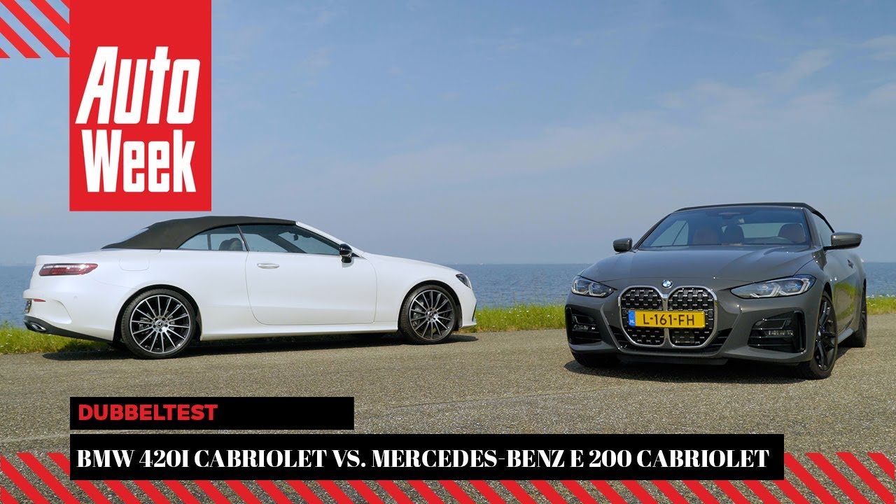 BMW 420i Cabriolet vs. Mercedes-Benz E 200 Cabriolet - AutoWeek Dubbeltest - English subtitles