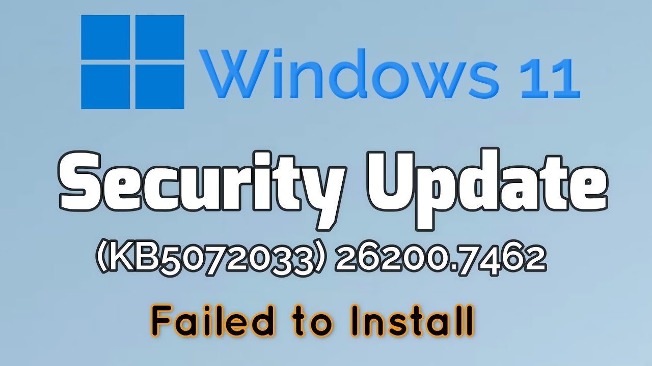 How to fix 2025-12 Security Update (KB5072033) 26200.7462 Failed to Install On Windows 11