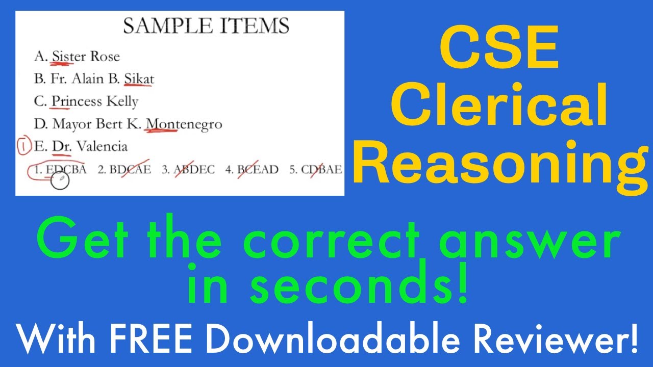 CSE Updated Reviewer 2020 Clerical Reasoning Part 1