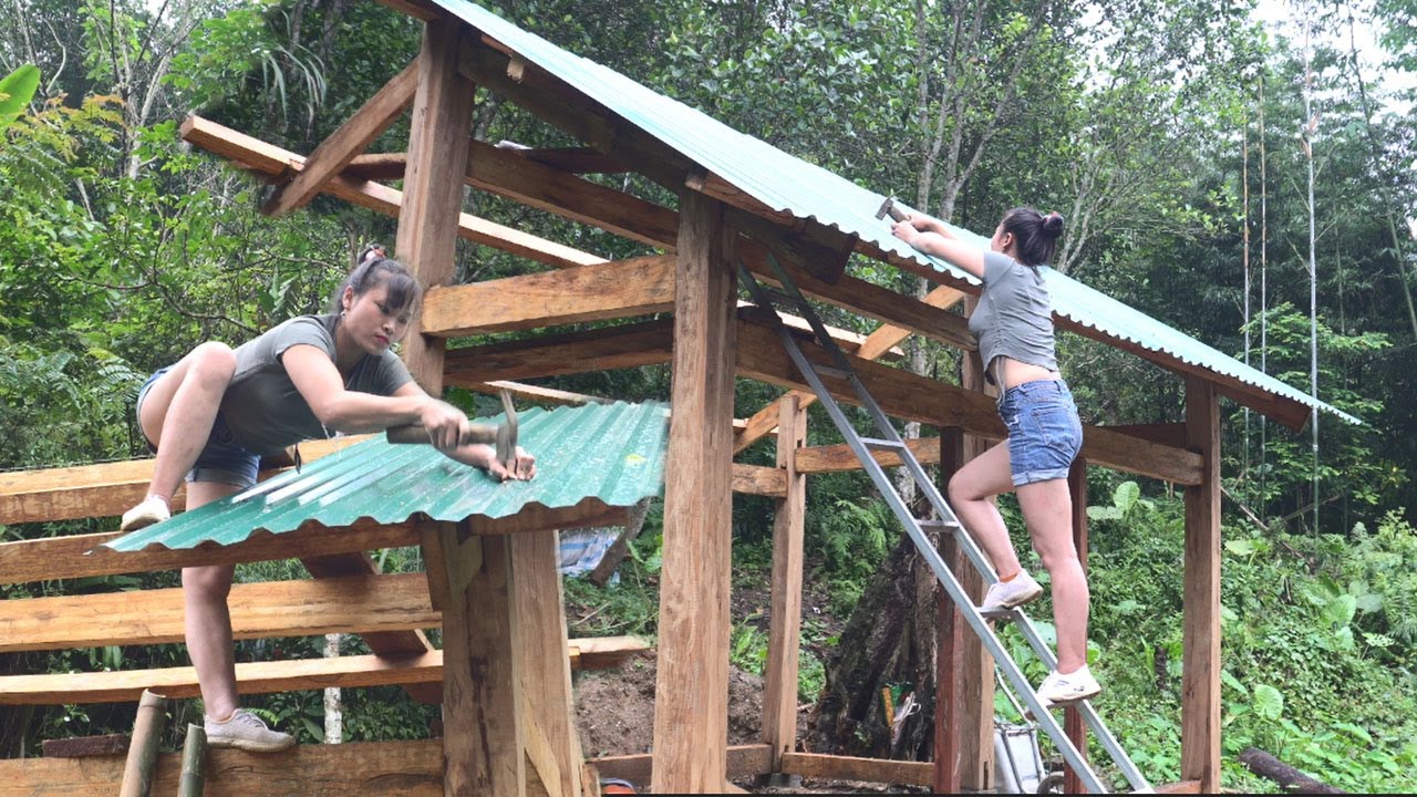 Full Video: 1 Year Building Wooden House, Iron Roof, BUILD LOG CABIN, Farm Daily Life Free Bushcraft