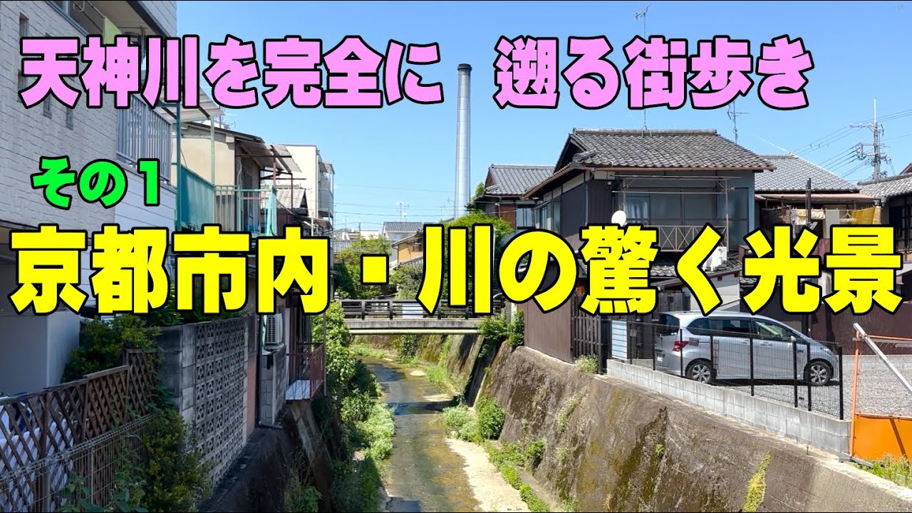 京都市内・天神川の驚くべき光景（天神川を河口から源流まで遡行その1）