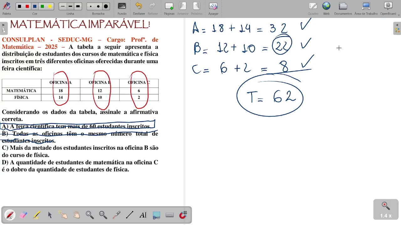 Resolução de uma questão usando Aritmética.