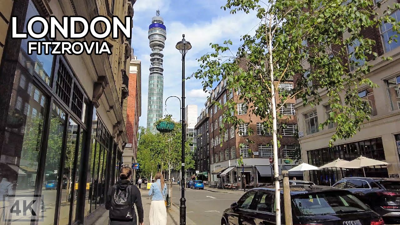 London's Hidden Gem: Walking in Fitzrovia [4K, Binaural Sound]