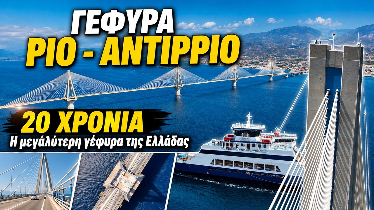 Γέφυρα Χαρίλαος Τρικούπης | Η μεγαλύτερη γέφυρα της Ελλάδας κλείνει 20 χρόνια από την κατασκευή της