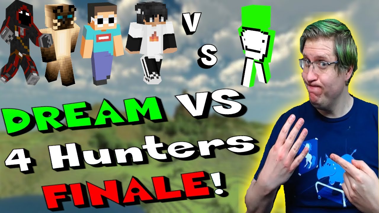 Minecraft Manhunt Melee! Reacting to Minecraft Speedrunner VS 4 Hunters FINALE by Dream