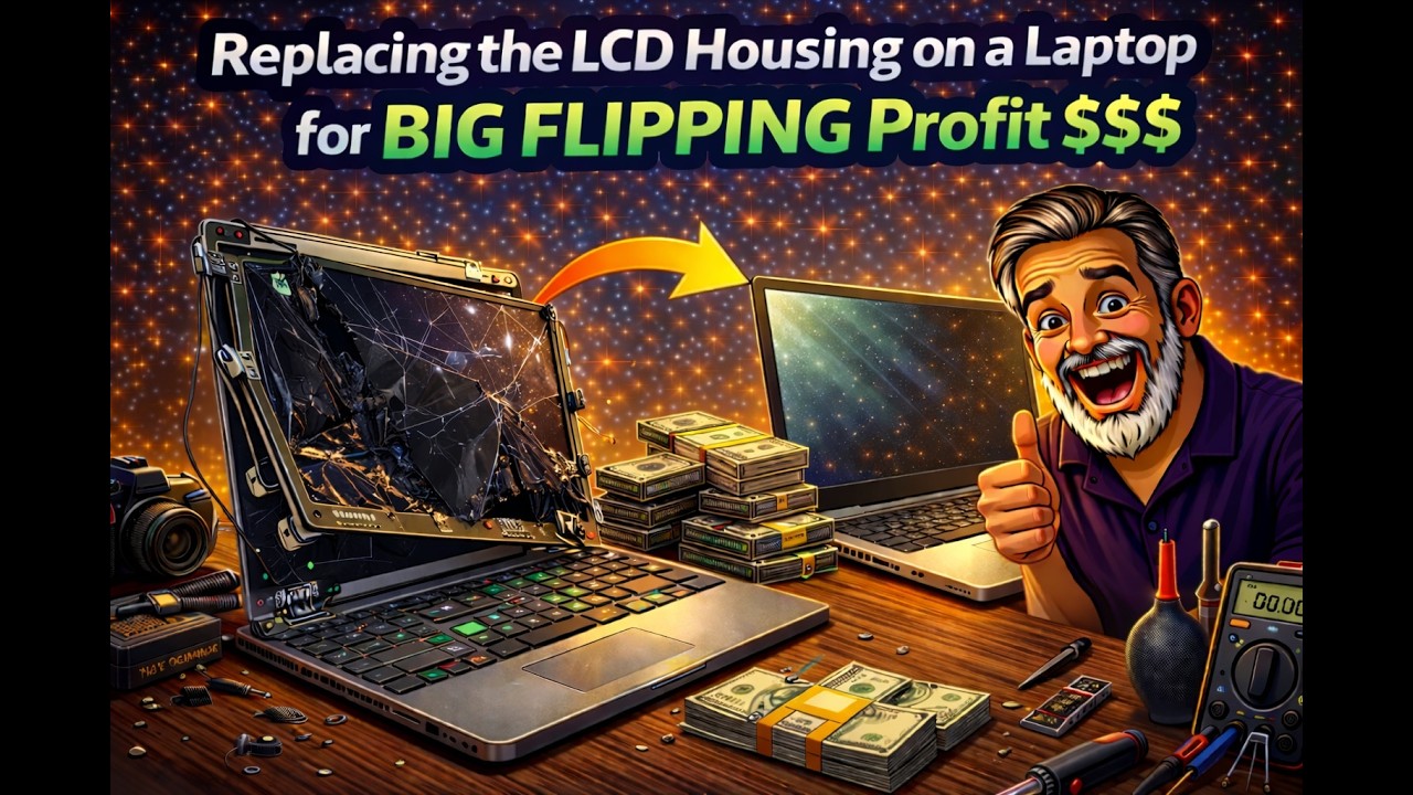 Replacing the lcd housing on a HP laptop for BIG FLIPPING Profit $$$, 40/395