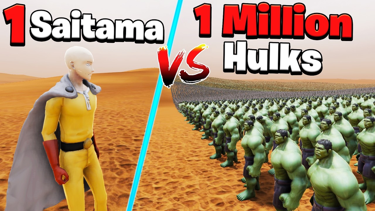 Can SAITAMA Defeat 1 Million HULKS