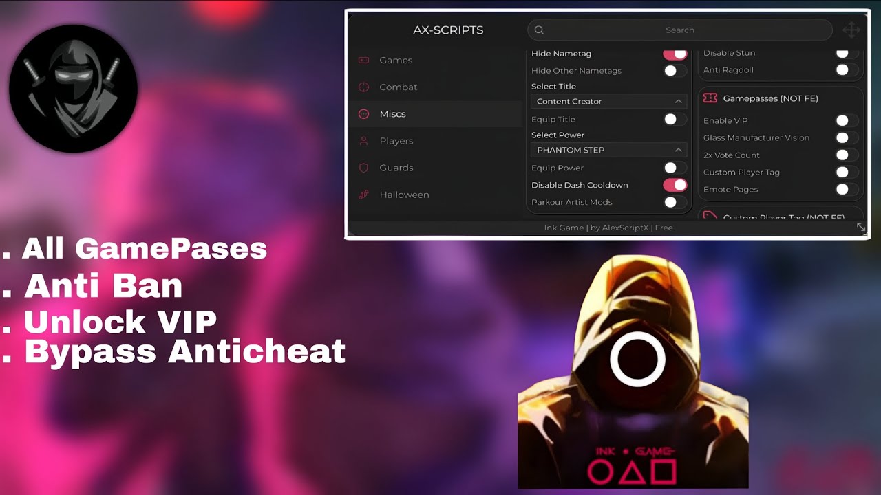 Best Updated Ink game Script! | Anti kick | Anti ban (mobile)(PC)
