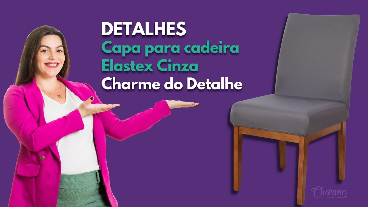 Capa para Cadeira Cinza Escuro Elastex -  Charme do Detalhe