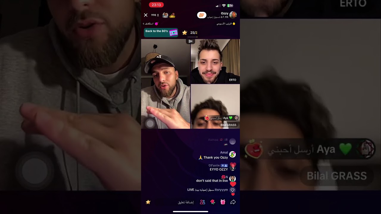 Ozzy live TikTok with bilal erto mohsen alessandro 10. October part 2 اوزي لايف محسن بلال اليساندرو
