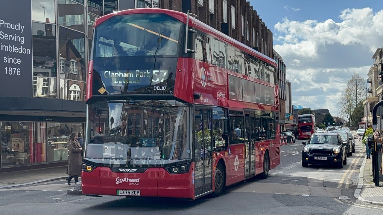 Wright StreetDeck Electroliner London General DEL87 LX75ZGP Route 57 Clapham Park, Atkins Road